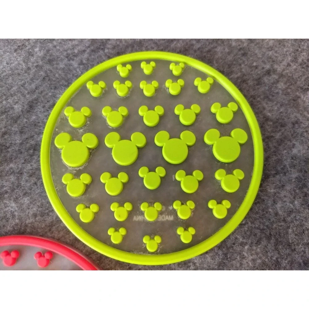 DISNEY Mickey Mouse Silicone Coasters‎ Lot of 5 Mickey Ears 3 Colors Stackable
